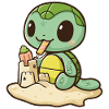 Turtle eating a popsicle