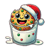 Cheerful cookie with santa hat