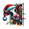 Lustige Weihnachtskuh Mit Lichtern