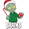 Christmas zombie with gift