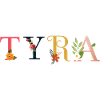TYRA Name mit Blumen geschmückt