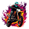 Motocross Dirt Bike Flame