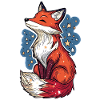 Renard et ciel étoilé