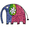 Süßer bunter Elefant Eli