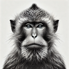 Monkey in grayscale