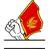 Flagge Montenegro transparenter Fausttextraum