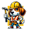 Beagle construction worker