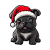 French Buldog Dog Christmas Cute