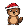 Beaver Christmas Cute