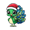 Paon oiseau Noël mignon