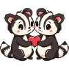 Skunk Couple Amour Saint Valentin