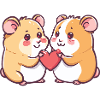 Couple de hamsters Amour Saint-Valentin
