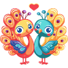 Peacock Bird Couple Love Valentine's Day