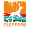 Rétro cerf fast-food impression élégante