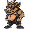 Pig Comic Cool Boar