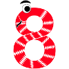Number 8 Snake Red Kids