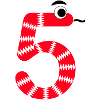 Number 5 Snake Red Kids