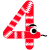 Number 4 Snake Red Kids