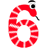Number 6 Snake Red Kids