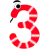 Number 3 Snake Red Kids