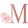 Buchstabe M mit Blumen