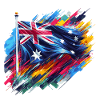 Australian flag in colours