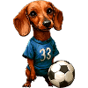 Football Dachshund blue