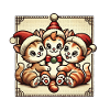 Chats mignons Noël Retro Charm