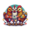 Noël avec des poules amusantes