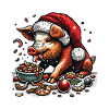 Christmas gluttony devoured with funny