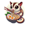 Korthodet Glider, Sugar Glider, Ramen