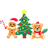 Christmas Tree Gingerbread - Santa's Friends