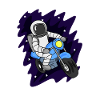 Astronaut Motorcycle Space