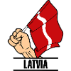 Flag Latvia fist text LATVIA