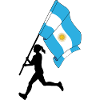 Flag Argentina woman running