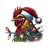 Christmas rooster with fairy lights