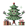 Fröhlicher Weihnachtsbaum Mit Geschenken