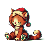 Chat mignon Noël look rétro