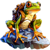 Frosch Bergsteiger / Wandern Frösche