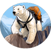 Eisbären Wandern / Bergsteiger Eisbär