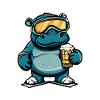 Nilpferd Ski Bier