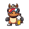 Pferd Ski Bier