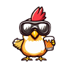 Huhn Ski Bier
