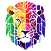 Abstrakter Regenbogen Löwe