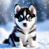 Husky Puppy - Snow white
