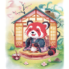 Panda roux pose thé