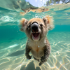 Koala under water