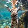 Zebra under water