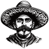 Mexican with sombrero