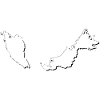 Malaysia map as outline